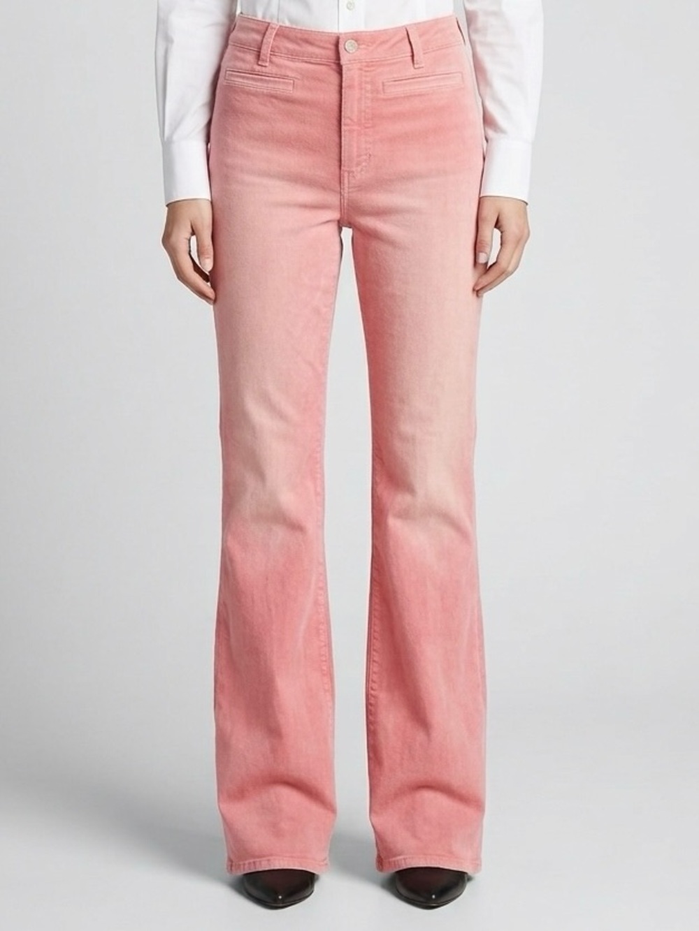 J.Crew Vintage Flare Corduroy Pants Coral Pink Size 27 High Waist 70s Retro Boho